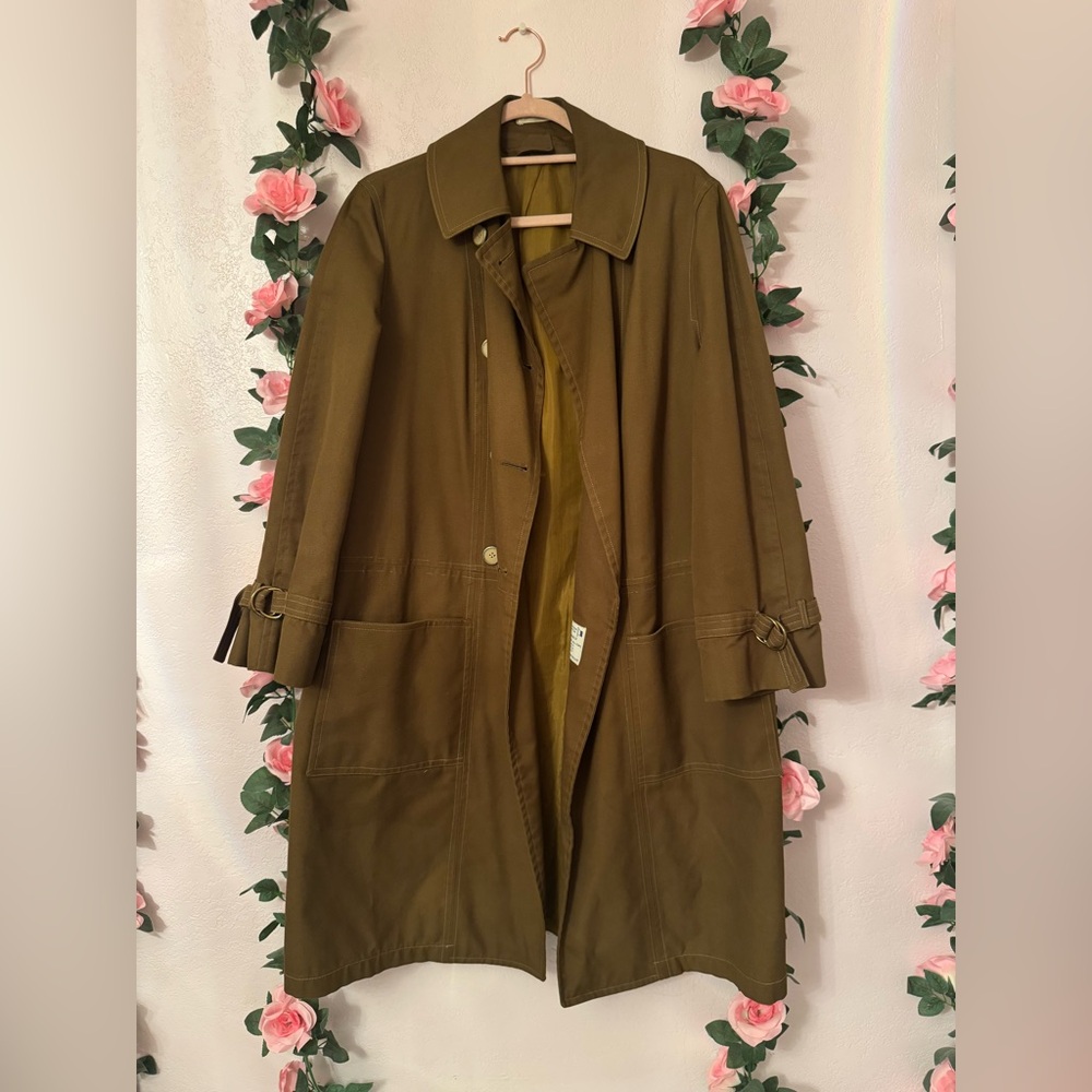 Olive Brown Long Trench Coat
